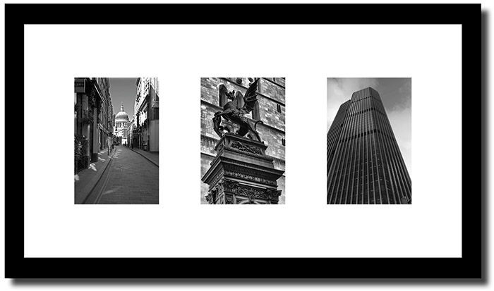 Framed photograph of City of London triptych as leaving present