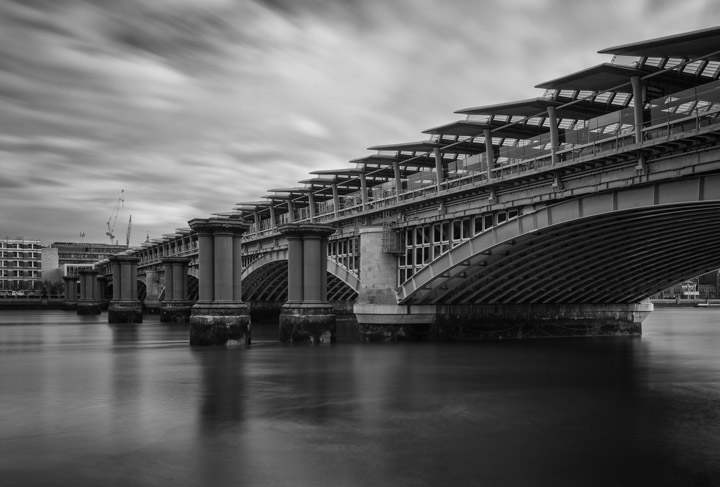 Black and white photograph of Blackfriars Unfinished Bridge