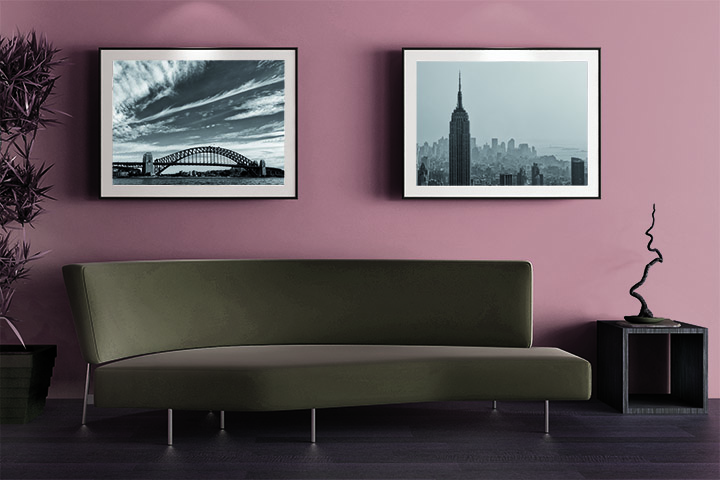 New York prints in Hotel sitting area