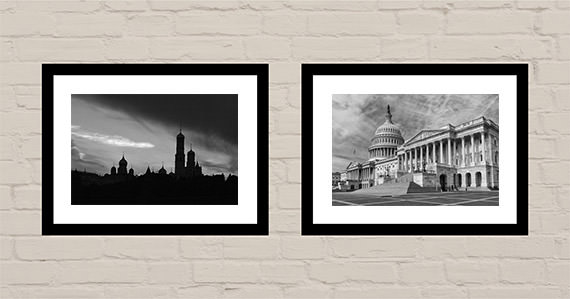 Office art ideas Black and white world cities cover