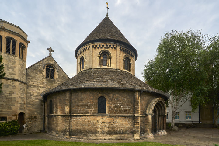 Street view of Round Church Cambridge England