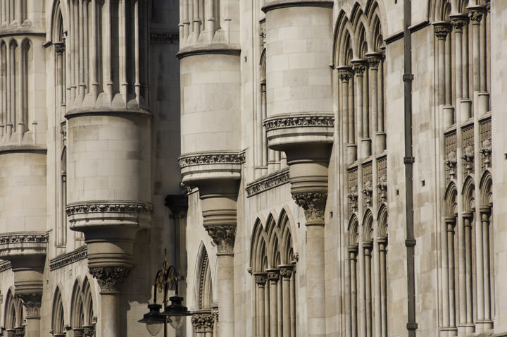 Architectural detail of the Royal Courts of Justice - The Strand - London